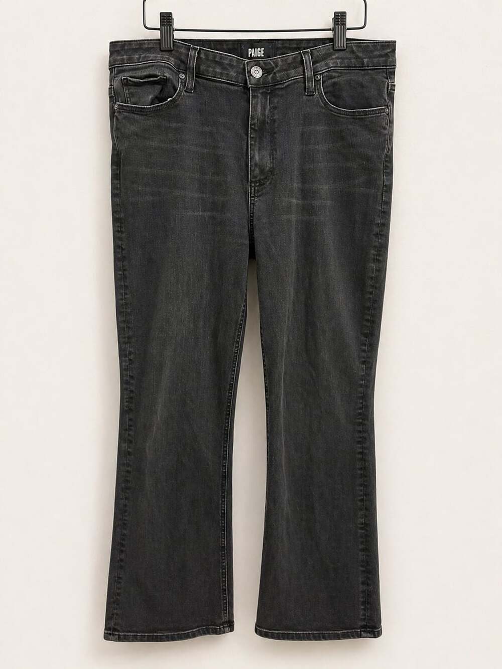 PAIGE Cindy High Rise Straight Leg Jeans in Faded Black Size 31